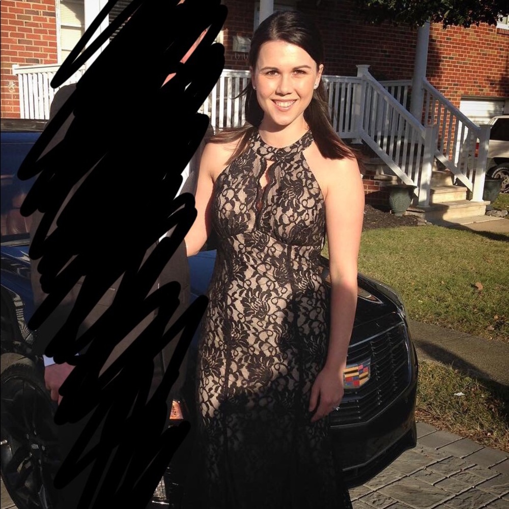 Black lace formal gown